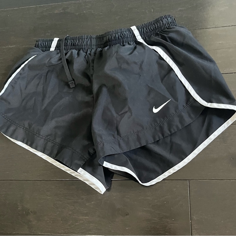 Nike Women's Black Athletic Shorts with White Trim